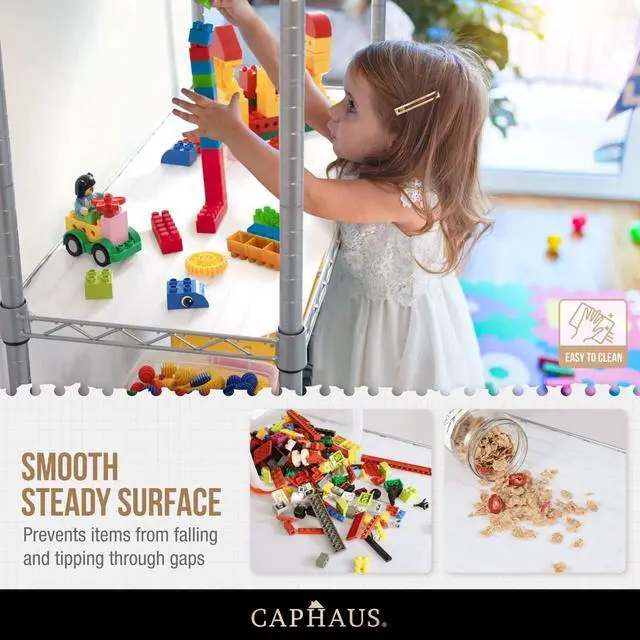 Alt view image 5 of 7 - NSF Commercial Grade Heavy Duty Wire Shelving w/Wheels, Leveling Feet & Liners, Storage Metal Shelf, Garage Shelving Storage, Utility Wire Rack Storage Shelves, 60 x 24 x 76 4-Tier w/Liner