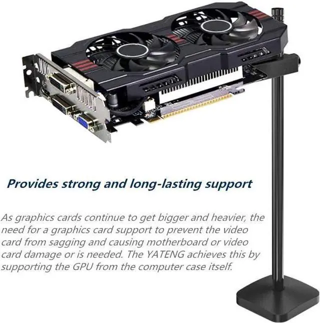 Alt view image 3 of 7 - Graphics Card GPU Brace Support, Video Card Sag Holder Bracket, Anodized Aerospace Aluminum (Black)