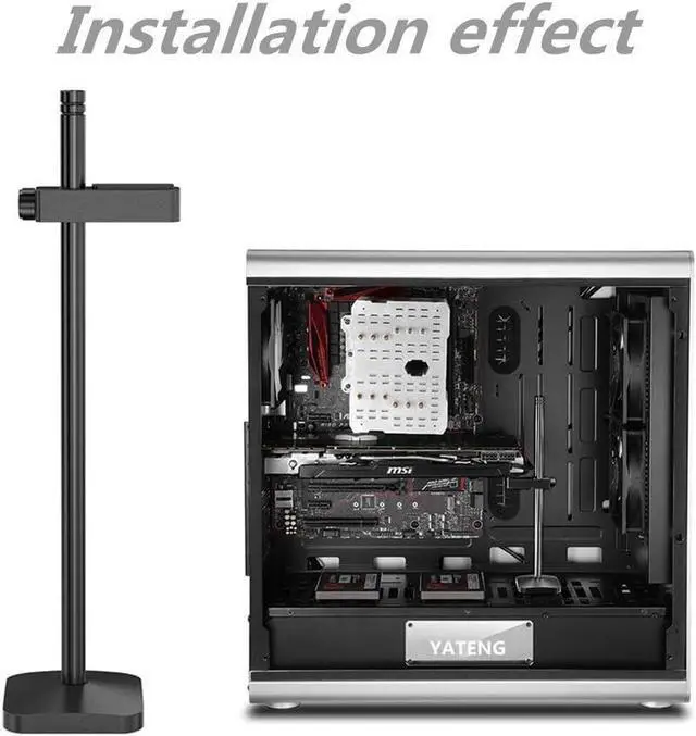 Alt view image 7 of 7 - Graphics Card GPU Brace Support, Video Card Sag Holder Bracket, Anodized Aerospace Aluminum (Black)