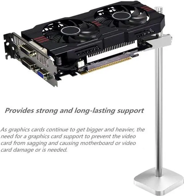 Alt view image 5 of 7 - Graphics Card GPU Brace Support, Video Card Sag Holder Bracket, Anodized Aerospace Aluminum (Silver)