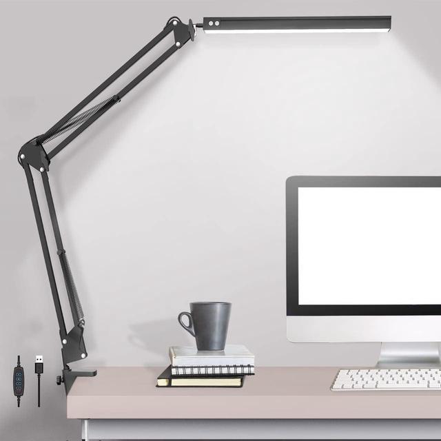 LED Desk Lamp Adjustable Swing Arm Desk Lamp with Clamp Dimmable Desk Light Eye Care Table Light Memory Function 3 Color Modes 10 Level Brightness Table Lamp for Home Office Study Reading Newegg