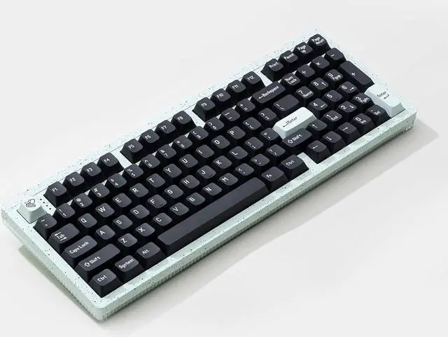 Main image of Fountain Black Gaming 90% with 97 Keys Wireless Keyboard Rechargeable Rainbow LED Backlit for Home Office Keyboard Compatible for Windows Desktop, Laptop, PC