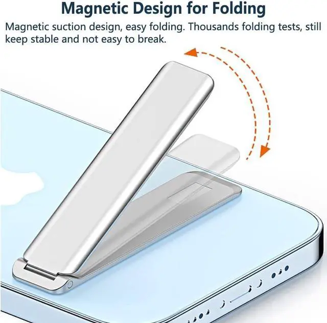 Alt view image 4 of 7 - Cell Phone Kickstand,Vertical and Horizontal Aluminum Phone Stand for Desk,Adjustable Phone Holder Stand for Desk Compatible with iPhone 15/14/13/12/11Samsung Huawei All Smartphones-Silver