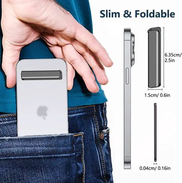 Alt view image 6 of 7 - Cell Phone Kickstand,Vertical and Horizontal Aluminum Phone Stand for Desk,Adjustable Phone Holder Stand for Desk Compatible with iPhone 15/14/13/12/11Samsung Huawei All Smartphones-Silver