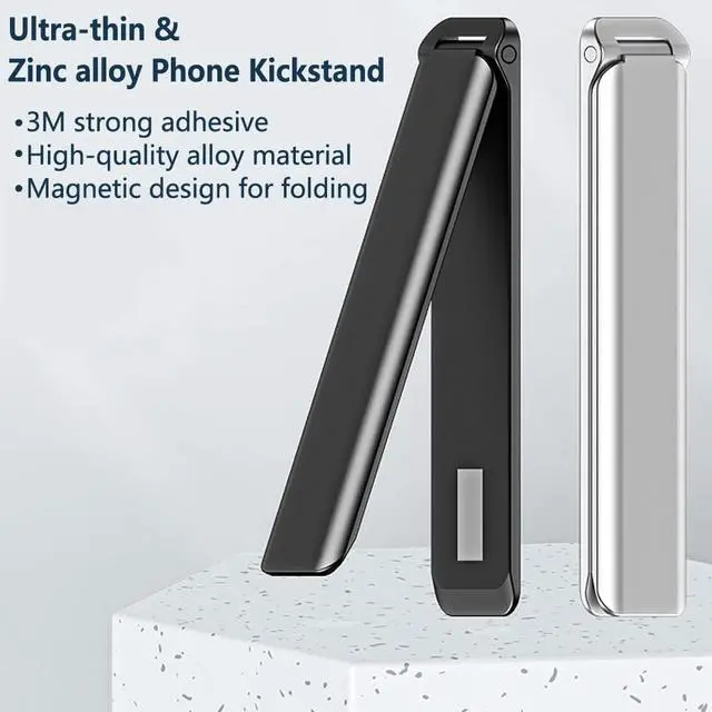 Alt view image 2 of 7 - Cell Phone Kickstand,Vertical and Horizontal Aluminum Phone Stand for Desk,Adjustable Phone Holder Stand for Desk Compatible with iPhone 15/14/13/12/11Samsung Huawei All Smartphones-Silver