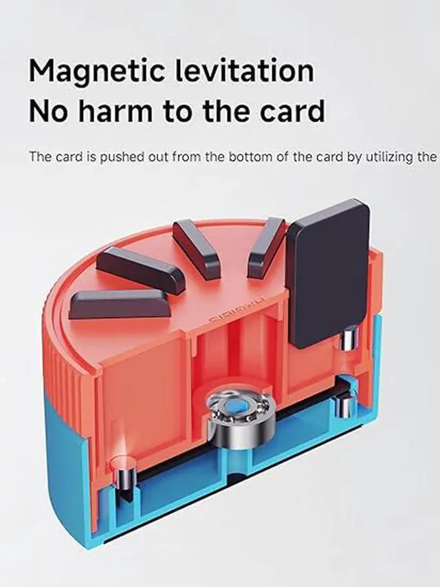 Alt view image 5 of 6 - Game Storage Case for Nintendo Switch, PS Vita, Rotating Game Card Case with 10 Card Slots, Magnetic Draw Card Portable Switch Game Cartridge Holder Blue