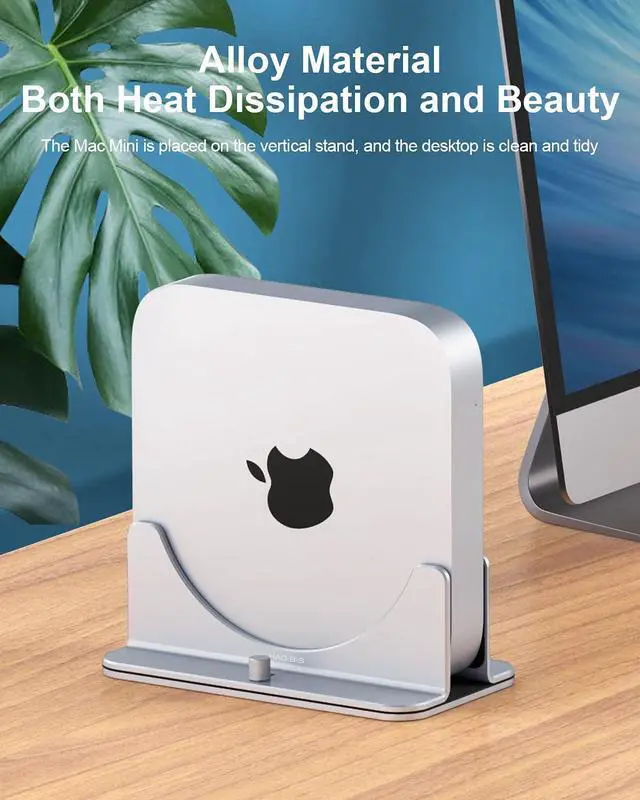 Alt view image 7 of 7 - Vertical Stand for Mac Mini M2, Aluminum Alloy Laptop Stand Anti-Slip Computer Holder Desktop Stand Compatible with M1 Chip Mac Mini