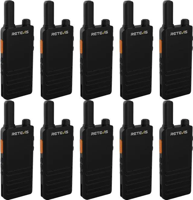 Main image of 10 Pack - Retevis RT22P Portable FRS Two-Way Radios,Walkie Talkies for Adults Rechargeable,1620mAh Long Battery Life,USB-C,VOX Handsfree,Radio Walkie Talkie Retail Hotel Healthcare