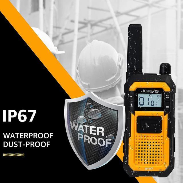 Alt view image 2 of 7 - Retevis RB48 Heavy Duty Walkie Talkies,Waterproof Two Way Radio,Shock-Resistant,2000 mAh,Emergency Alert,2 Way Radio Long Range for Job Site - 4 Pack Yellow