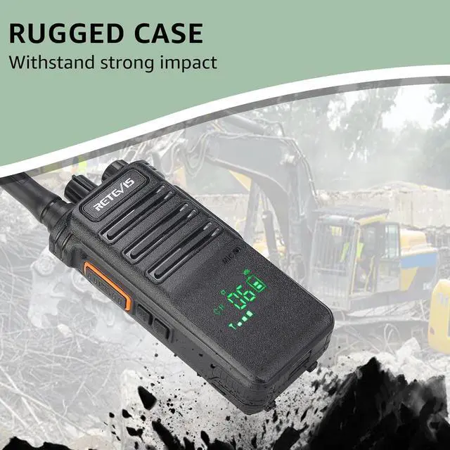 Alt view image 5 of 7 - Retevis RB89 Walkie Talkies with Earpiece and Mic, GMRS Radio Handheld, 2 Way Radios Long Range, High Power Handsfree, Auto Reconnect, for Construction, Hotels, Warehouse (4 Pack)