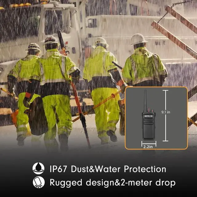 Alt view image 3 of 7 - Retevis RB23 Waterproof Walkie Talkies Adults (IP67) with Earpiece and Mic Set(IP66), High Power 2 Way Radios Long Range, Durability, with 6 Way Multi Gang Charger (6 Pack)