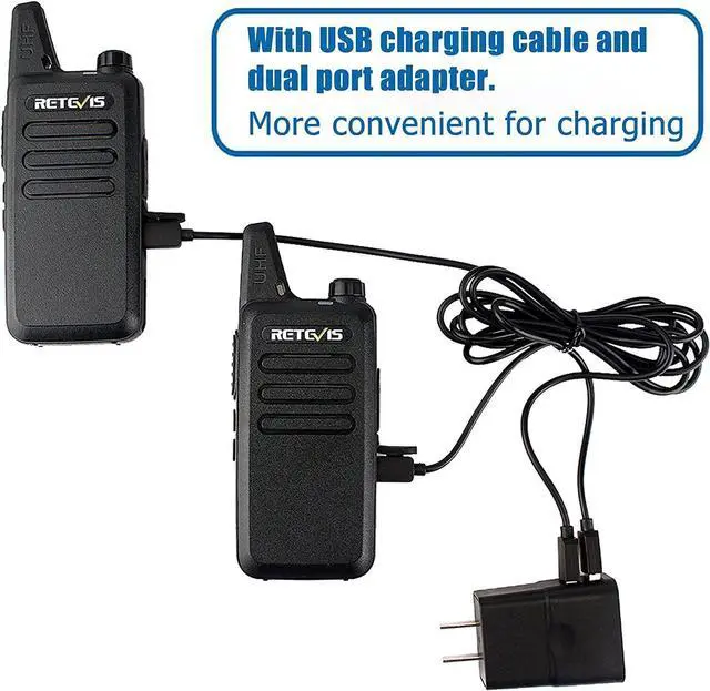 Alt view image 5 of 7 - 10Pack Retevis RT22 UHF FRS Walkie Talkies 2W VOX Two Way Radios For School+USB