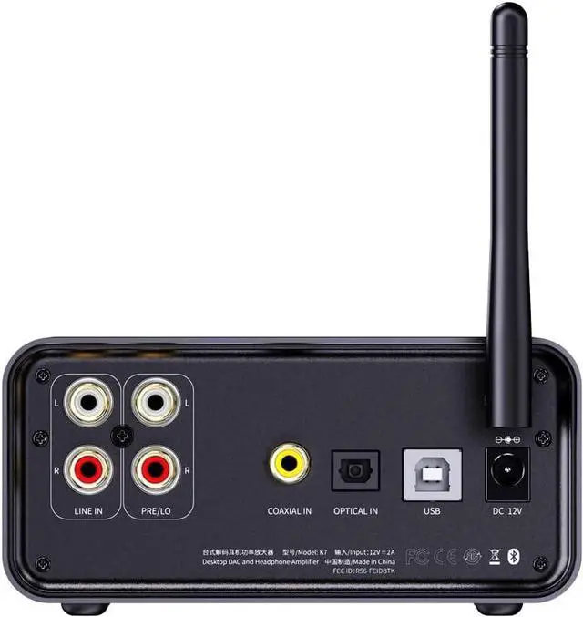Alt view image 3 of 7 - FiiO K7BT Balanced HiFi DAC Bluetooth Headphone Amplifier AK4493S*2, XMOS XU208 PCM384kHz DSD256,USB/Optical/Coaxial/RCA Inputs, 6.35mm/4.4mm Output(US Plug)