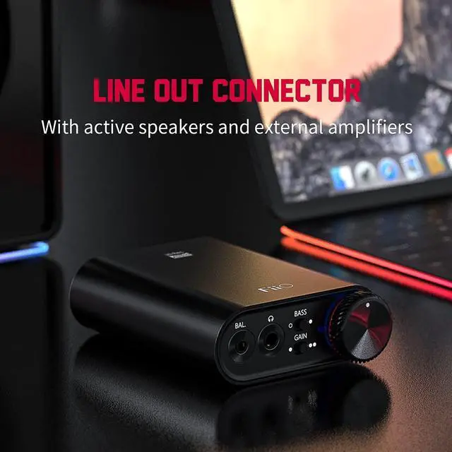 Alt view image 7 of 7 - FiiO NEWK3 Amplifier Headphone Amps Portable High Resolution 384kHz/32bit DSD256 USB Type-C Lossless for PC/Laptop/Smartphones/Speaker Home Audio