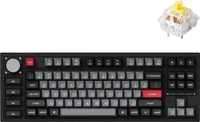 Main image of Wireless Custom Mechanical Keyboard, QMK/VIA Programmable Full Metal TKL Layout Bluetooth/Wired RGB with Hot-swappable Keychron K Pro Brown Switch Compatible with Mac Windows Linux