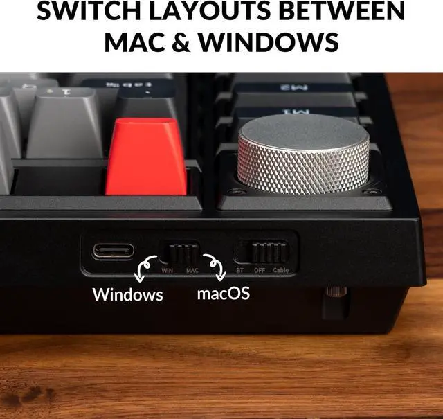Alt view image 7 of 7 - Wireless Custom Mechanical Keyboard, QMK/VIA Programmable Full Metal TKL Layout Bluetooth/Wired RGB with Hot-swappable Keychron K Pro Brown Switch Compatible with Mac Windows Linux