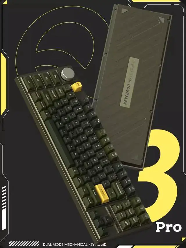 Alt view image 3 of 4 - Wireless Custom Mechanical Keyboard, QMK/VIA Programmable Full Metal TKL Layout Bluetooth/Wired RGB with Hot-swappable Keychron K Pro Red Switch Compatible with Mac Windows Linux - Green