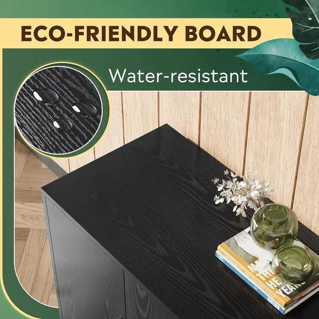 Alt view image 5 of 6 - Rolling File Cabinet, Wood Storage Filing Cabinet with Dual Doors, Large Printer Stand on Lockable Wheels for Home Office, Black