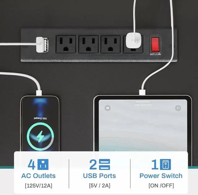 Alt view image 4 of 7 - 51" L Shaped Gaming Desk, Computer Desk with Storage Shelves, Gamer Desk with Power Outlets & LED Lights, Fabric Drawer, Monitor Stand and Hooks, Black