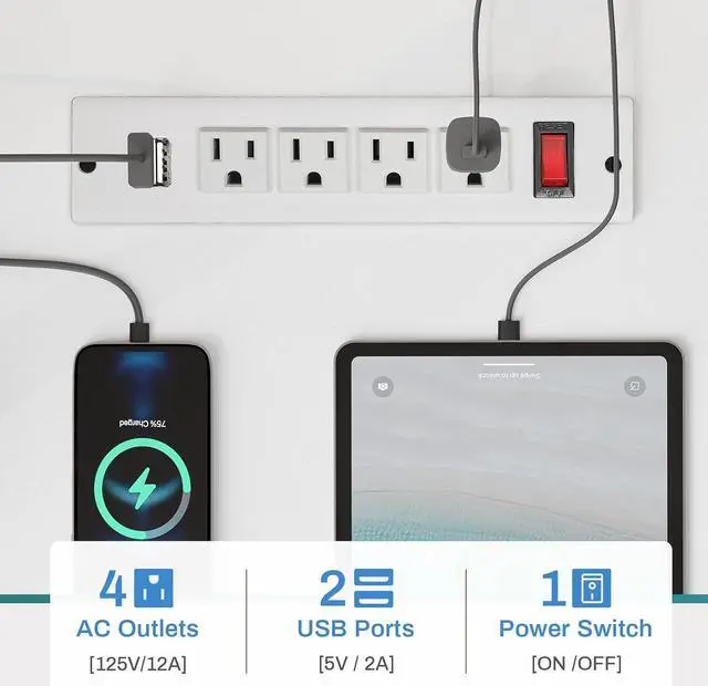 Alt view image 4 of 6 - 51" L Shaped Gaming Desk, Computer Desk with Storage Shelves, Gamer Desk with Power Outlets & LED Lights, Fabric Drawer, Monitor Stand and Hooks, White