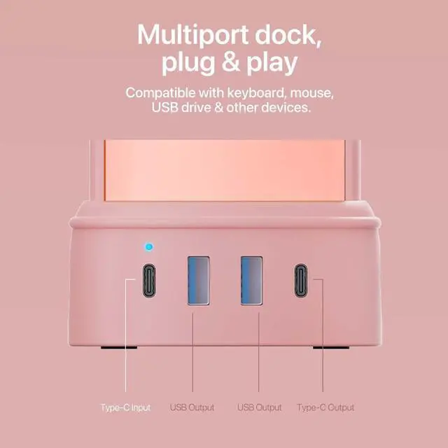 Alt view image 5 of 6 - YOWU Crystal Headphone Stand - 3 in 1 Multiport Dock Headest Stand with 10 Magical Light Modes - RGB Headphone Holder for Desk.Compatible with AirPods Max,etc