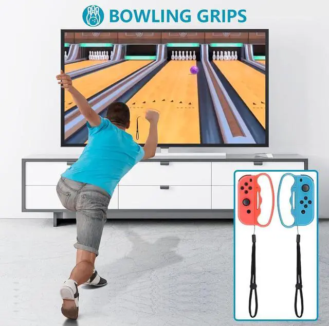 Alt view image 4 of 7 - Nintendo Switch Sports Accessories Bundle, 10 in 1 Family Sports Game Accessories Kit for Switch OLED, Joycon Grip for Hand Strap & Leg Strap,Chambara,Bowling Grip and Tennis/Badminton Rackets