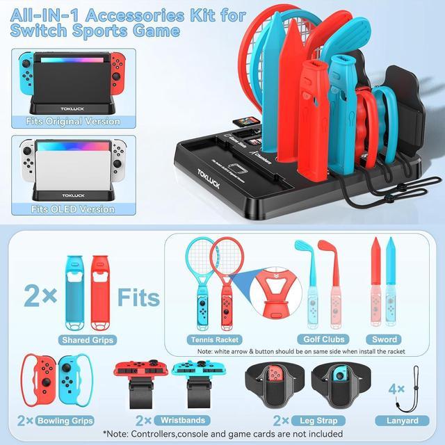 Switch Sports Accessories Bundle with Organizer Station Compatible with Nintendo  Switch/ OLED Console u0026 Joy-con