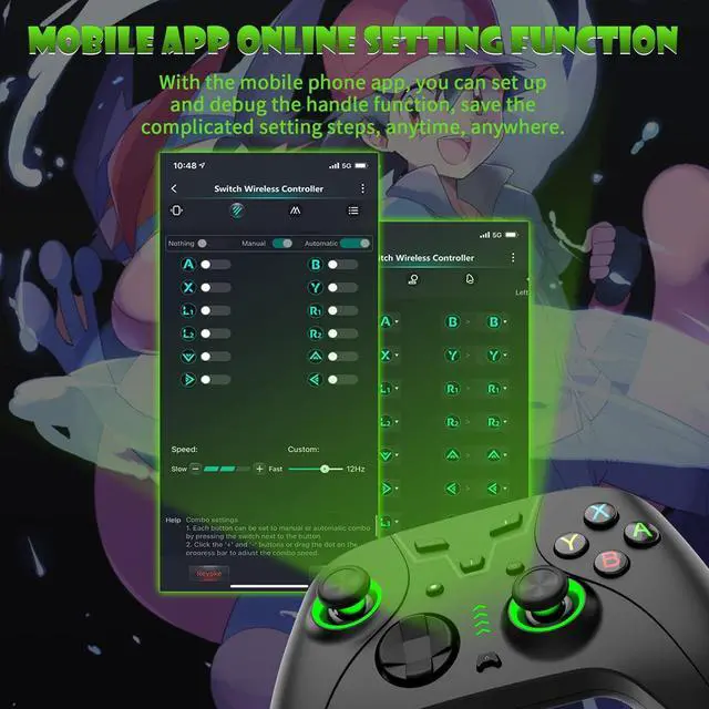 Alt view image 3 of 7 - Switch Controller, Wireless Switch Pro Controller for Switch/Switch Lite/PC with 600mAh Built-in Battery, Wireless Remote Gamepad Supports Gyro Axis, Turbo and Dual Vibration