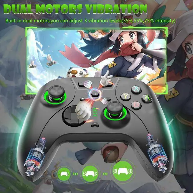 Alt view image 6 of 7 - Switch Controller, Wireless Switch Pro Controller for Switch/Switch Lite/PC with 600mAh Built-in Battery, Wireless Remote Gamepad Supports Gyro Axis, Turbo and Dual Vibration