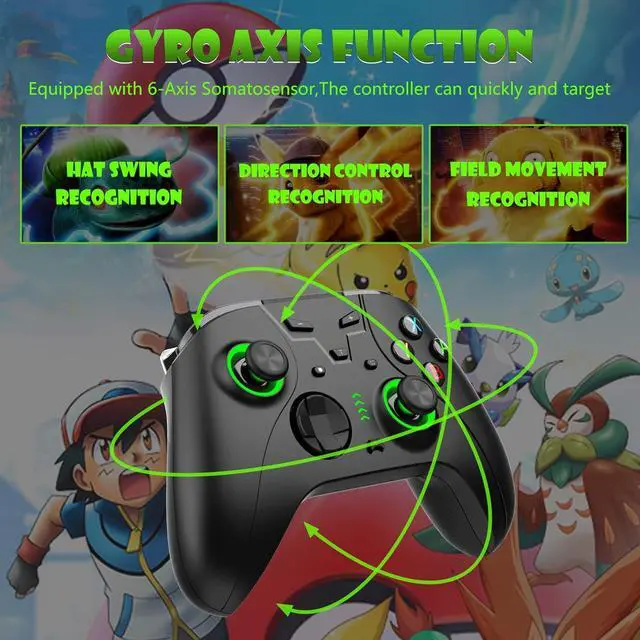 Alt view image 4 of 7 - Switch Controller, Wireless Switch Pro Controller for Switch/Switch Lite/PC with 600mAh Built-in Battery, Wireless Remote Gamepad Supports Gyro Axis, Turbo and Dual Vibration