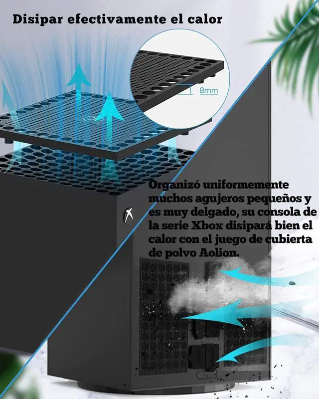 Alt view image 4 of 6 - Dust Filter Cover for Xbox Series X,  Accessories with 1 Top Dust Filter Cover , 2 Holders , 2 Back Dust Filter Covers, 8 Silicone Plugs