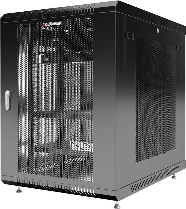 Alt view image 2 of 7 - Server Rack Network Cabinet Rack 35 inch Deep Lockable Server on Casters VENTED Door - POWERBAR - Shelf - Fan - Hardware - for Data - AV - Computer - Networking - PC Equipment (15U (24"w x35"d x30"h))