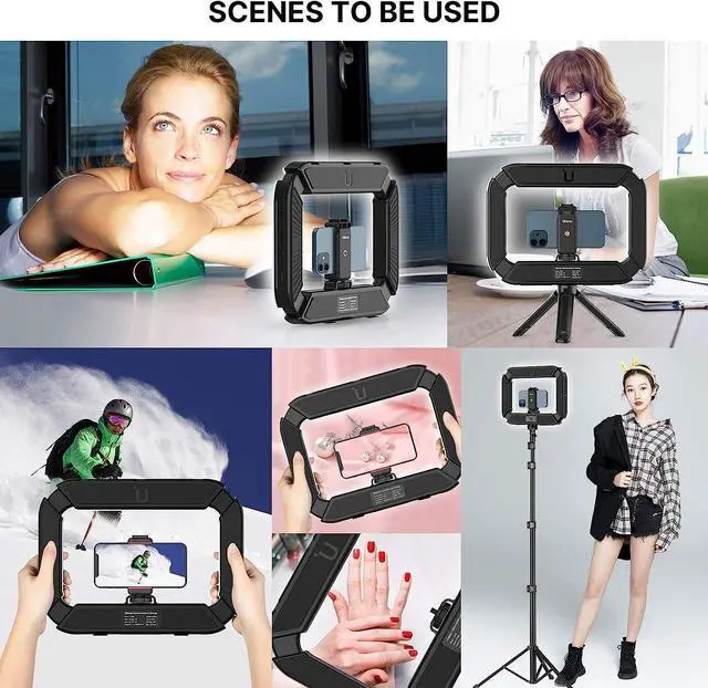Alt view image 3 of 7 - ULANZI Smartphone Video Rig with Light, Cell Phone Handheld Stabilizer with Ring Light 8500k Selfie Light for Filmaking Live Steam Tiktok YouTube Video Recording, with 8000mAh Build-in Battery