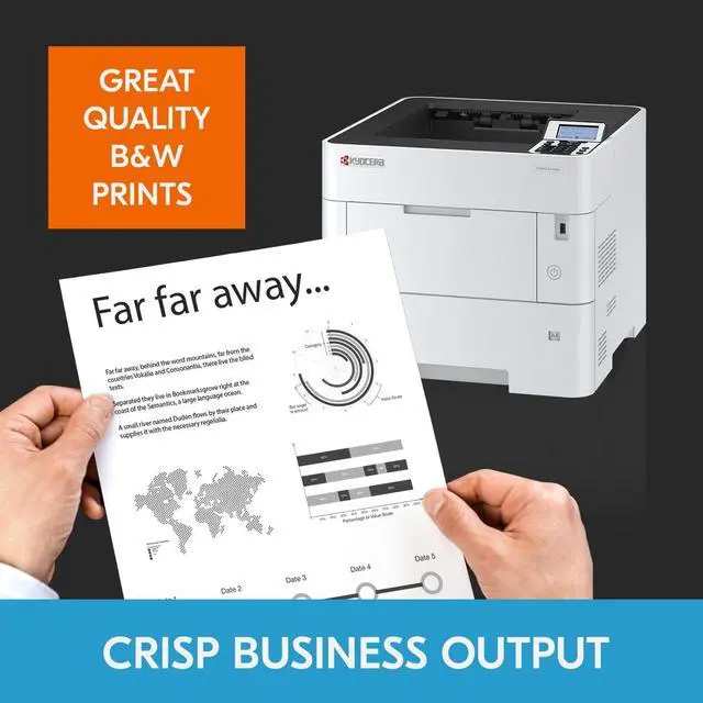 Alt view image 4 of 7 - KYOCERA ECOSYS PA5500x Monochrome Laser Printer, 57 ppm, 600 x 600 dpi and Up to Fine 1200 dpi, 600 Sheet Tray, 100 Sheet MPT, Duplex, 5 Line LCD w/Hard Key Panel, Gigabit Ethernet, USB, 512 MB