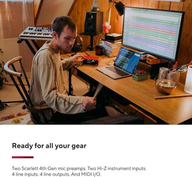 Alt view image 3 of 6 - Focusrite Scarlett 4i4 4th Gen USB Audio Interface
