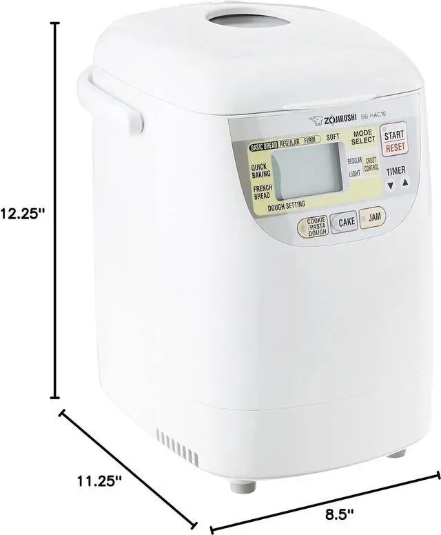 Alt view image 6 of 7 - Zojirushi Home Bakery 1-Pound-Loaf Programmable Mini Breadmaker, White