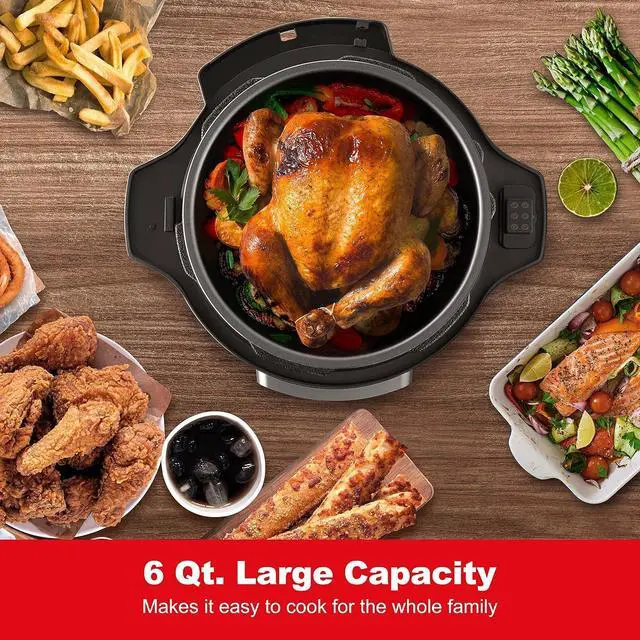 Alt view image 2 of 7 - Galanz 12-in-1 Electric Pressure Cooker & Air Fryer with 12 Preset Programs Including Slow Cook, AirFry, Dehydrate, Rice, Grill, Roast, Steam, Beans, Stew, Warm, 6 Qt, 1000W/1500W, Stainless Steel