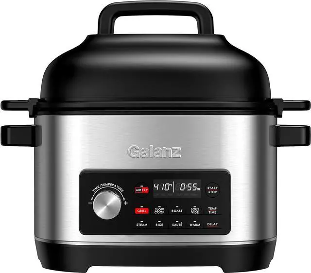 Main image of Galanz 8-in-1 Multi Cooker with Air Fry, Sous Vide, Rice, Sauté, Slow Cook, Steam, Roast, & Grill - Removable 8 QT Cooking Bowl, 8 Pre-Set Programs, Stainless Steel