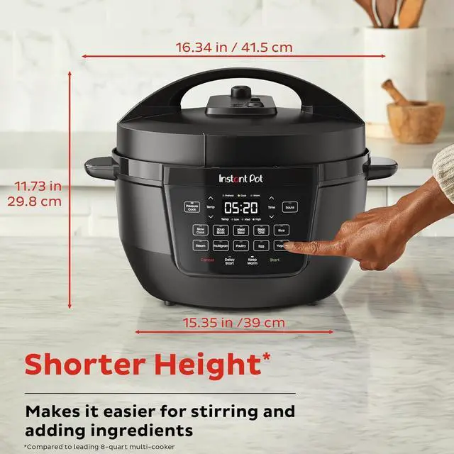 Alt view image 5 of 7 - Instant Pot RIO Wide Base, 7.5 Quarts, Large Searing Base, WhisperQuiet Steam Release, 7-in-1 Electric Multi-Cooker, Pressure Cooker, Slow Cooker, Rice Cooker, Steamer, Sauté, Yogurt & Warmer