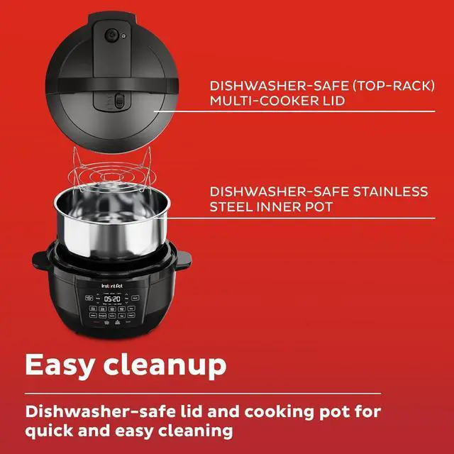 Alt view image 7 of 7 - Instant Pot RIO Wide Base, 7.5 Quarts, Large Searing Base, WhisperQuiet Steam Release, 7-in-1 Electric Multi-Cooker, Pressure Cooker, Slow Cooker, Rice Cooker, Steamer, Sauté, Yogurt & Warmer