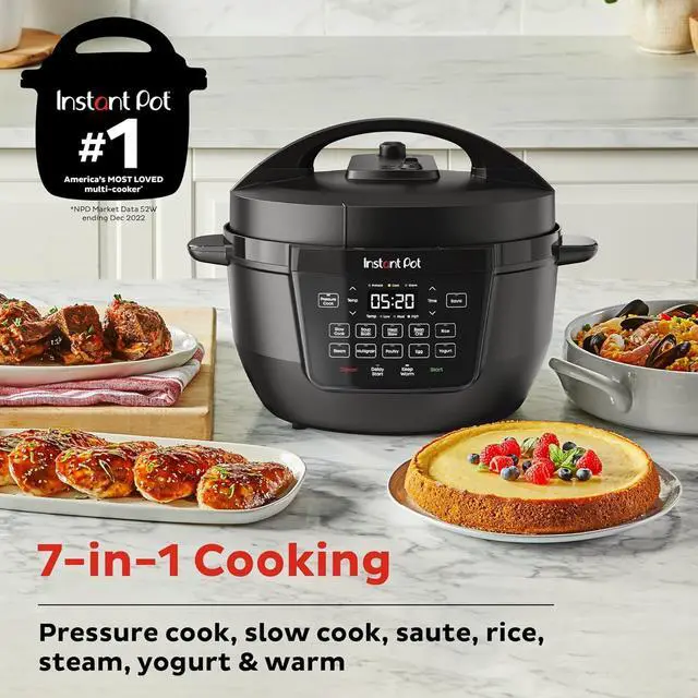 Alt view image 2 of 7 - Instant Pot RIO Wide Base, 7.5 Quarts, Large Searing Base, WhisperQuiet Steam Release, 7-in-1 Electric Multi-Cooker, Pressure Cooker, Slow Cooker, Rice Cooker, Steamer, Sauté, Yogurt & Warmer