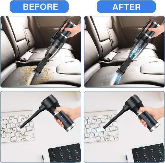 Alt view image 6 of 6 - Compressed Air Duster & Vacuum, 77000 RPM Cordless Air Duster, 3 in1 Air Blower, Detachable Battery, Replaces for Air Cans, Keyboard Cleaner, Vacuum Cleaner for pc