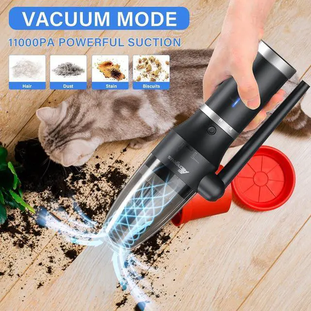Alt view image 4 of 6 - Compressed Air Duster & Vacuum, 77000 RPM Cordless Air Duster, 3 in1 Air Blower, Detachable Battery, Replaces for Air Cans, Keyboard Cleaner, Vacuum Cleaner for pc