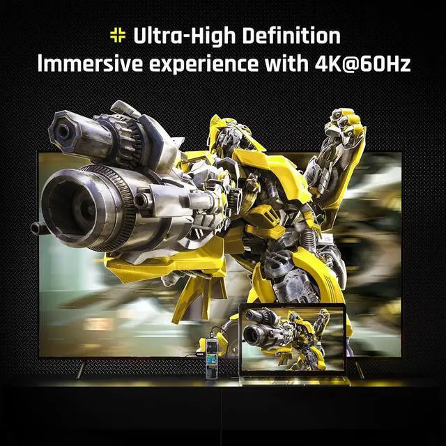 Alt view image 4 of 7 - Visual Smart USB C Hub (6-in-1) with HDMI Port 4K@60Hz,Gigabit Ethernet,USB-C and 2 USB-A 5Gbps Data Ports, 100w PD Power Delivery, for MacBook Air/Pro, XPS, and More - Silver