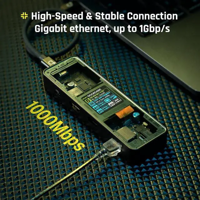 Alt view image 5 of 7 - Visual Smart USB C Hub (6-in-1) with HDMI Port 4K@60Hz,Gigabit Ethernet,USB-C and 2 USB-A 5Gbps Data Ports, 100w PD Power Delivery, for MacBook Air/Pro, XPS, and More - Silver