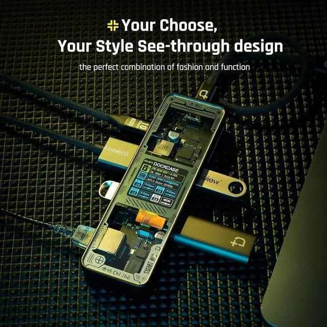 Alt view image 3 of 7 - Visual Smart USB C Hub (6-in-1) with HDMI Port 4K@60Hz,Gigabit Ethernet,USB-C and 2 USB-A 5Gbps Data Ports, 100w PD Power Delivery, for MacBook Air/Pro, XPS, and More - Silver