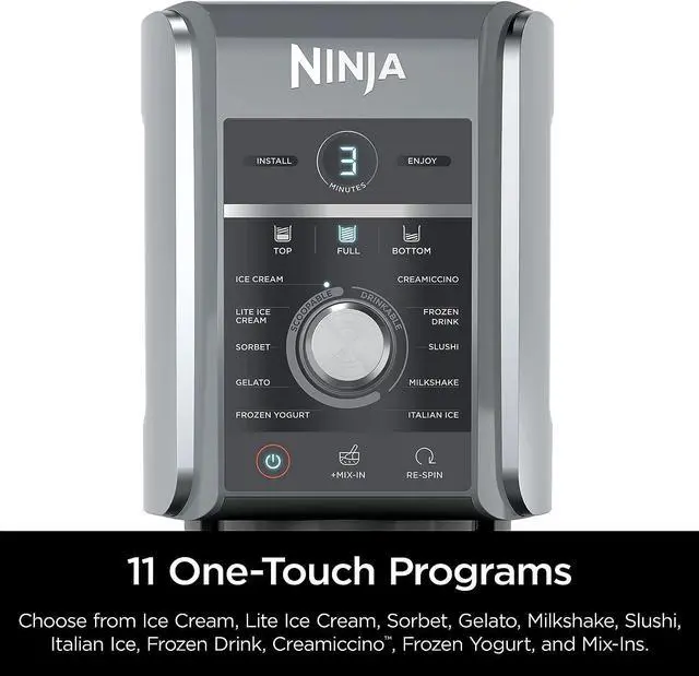 Alt view image 5 of 7 - Ninja CREAMi Deluxe 11-in-1 Ice Cream & Frozen Treat Maker for Ice Cream, Sorbet, Milkshakes, Frozen Drinks & More, 11 Programs, with 2 XL Family Size Pint Containers, Perfect for Kids, Silver