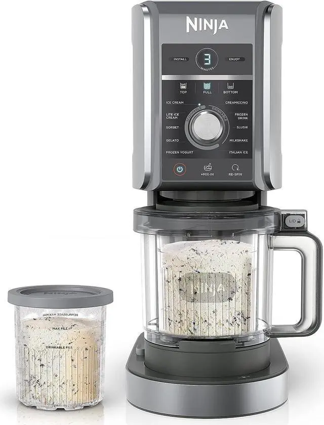 Main image of Ninja CREAMi Deluxe 11-in-1 Ice Cream & Frozen Treat Maker for Ice Cream, Sorbet, Milkshakes, Frozen Drinks & More, 11 Programs, with 2 XL Family Size Pint Containers, Perfect for Kids, Silver