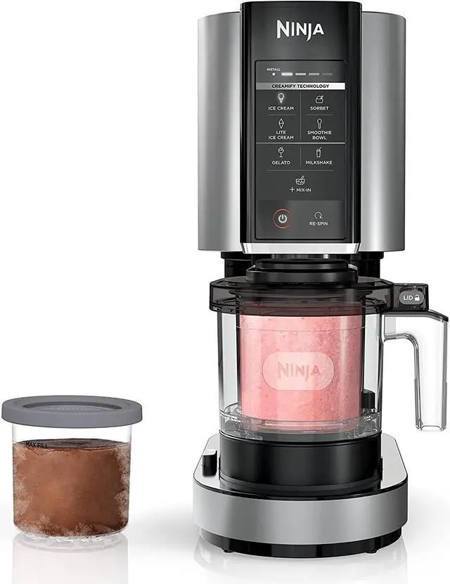 Main image of Ninja CREAMi Ice Cream Maker, for Gelato, Mix-ins, Milkshakes, Sorbet, Smoothie Bowls & More, 7 One-Touch Programs, with (2) Pint Containers & Lids, Compact Size, Perfect for Kids, Silver