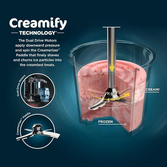 Alt view image 2 of 7 - Ninja CREAMi Ice Cream Maker, for Gelato, Mix-ins, Milkshakes, Sorbet, Smoothie Bowls & More, 7 One-Touch Programs, with (2) Pint Containers & Lids, Compact Size, Perfect for Kids, Silver